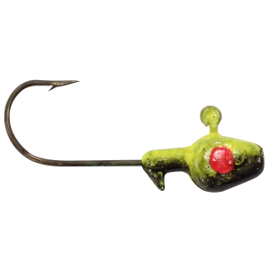 Image of Southern Pro Painted Minnow Heads Jig Heads | Black/Chartreuse; 1/16 oz.