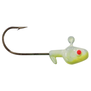 Image of Southern Pro Painted Minnow Heads Jig Heads | Chartreuse/White; 1/16 oz.