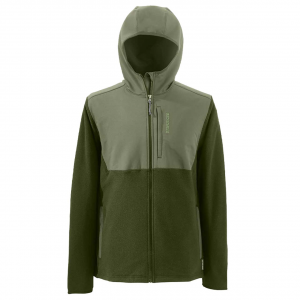 Image of Grundens Bering Fleece Pro Full Zip Hoodie | Deep Lichen Green/Deep Depths; M