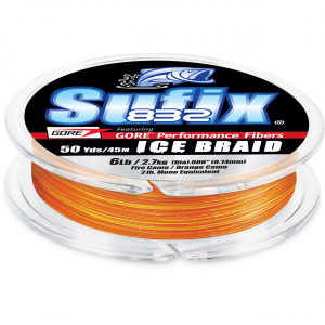 Image of Sufix 832 Advanced Ice Braid | 4 lb.; 50 yds.; Fire Camo