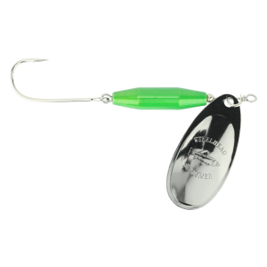Image of Steelhead Slammer Inline Spinner | Electric Green - Black Nickel; 1/4 oz.