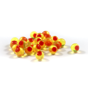 Image of Cleardrift Embryo Soft Beads | Clear Chartreuse / Red Dot; 16 mm