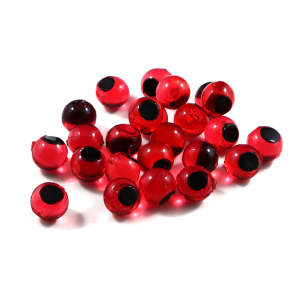 Image of Cleardrift Embryo Soft Beads | Cherry Red / Black Dot; 16 mm
