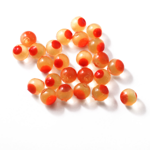 Image of Cleardrift Embryo Soft Beads | Natural Orange / Red Dot; 8 mm