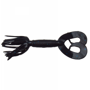 Image of Yamamoto Double Tail Hula Grubs | Black w/ Blue Flake; 2 1/2 in.