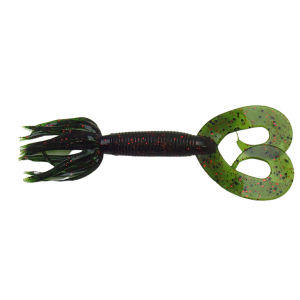 Image of Yamamoto Double Tail Hula Grubs | Watermelon w/ Black/Red Flake; 2 1/2 in.