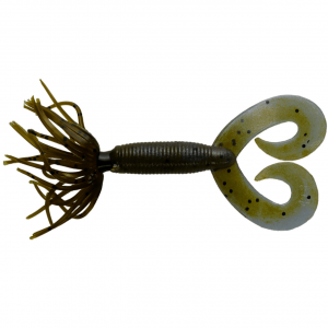 Image of Yamamoto Double Tail Hula Grubs | Blue Craw/Green Pumpkin w/ Black Flake; 2 1/2 in.