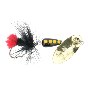 Image of Panther Martin Teardrop Single Hook Fly Spinners | Gold-Black; 1/16 oz.