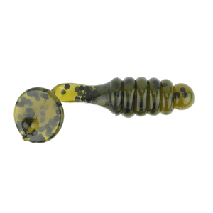 Image of Charlie Brewer's Crappie Slider Grubs | Green Pumpkin; 1 in.