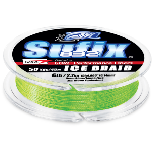 Image of Sufix 832 Advanced Ice Braid | 6 lb.; Neon Lime; 50 yds.