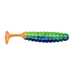 Image of Charlie Brewer's Crappie/Panfish Slider Grubs | Rainbow-Orange; 1 1/2 in.