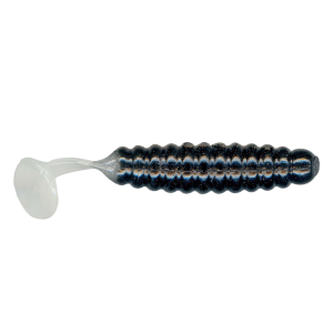 Image of Charlie Brewer's Crappie/Panfish Slider Grubs | Black-Glo Tail; 1 1/2 in.