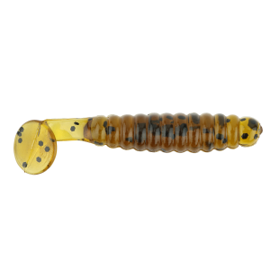Image of Charlie Brewer's Crappie/Panfish Slider Grubs | Pumpkin Black Flake; 1 1/2 in.