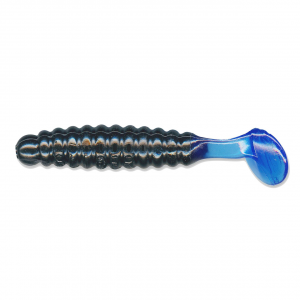 Image of Charlie Brewer's Crappie/Panfish Slider Grubs | Black-Blue; 1 1/2 in.