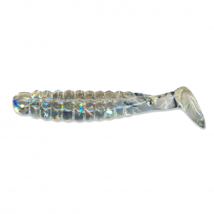 Image of Charlie Brewer's Crappie/Panfish Slider Grubs | Clear Hologram; 1 1/2 in.