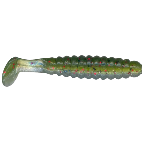 Image of Charlie Brewer's Crappie/Panfish Slider Grubs | Green Ghost; 1 1/2 in.
