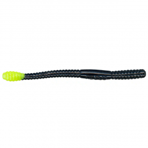 Image of Charlie Brewer's Slider Worms | Black/Chartreuse; 4 in.