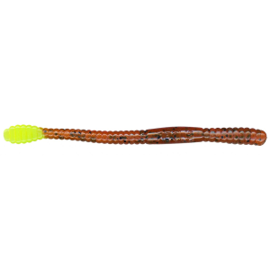 Image of Charlie Brewer's Slider Worms | Pumpkin/Chartreuse; 4 in.