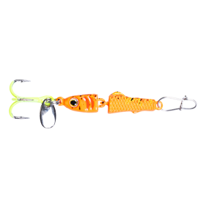 Image of Clam CPT Jointed Pinhead Pro PT Jigging Mino | Glow Orange Koi; 1/8 oz.