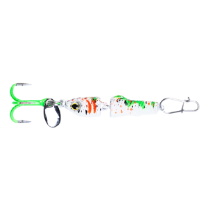 Image of Clam CPT Jointed Pinhead Pro PT Jigging Mino | Glow White/Chart Koi; 1/4 oz.