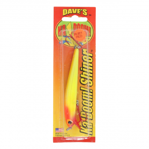 Image of Dave's Ka-Boom Shallow Shiner | Ruby Red Chartreuse Red Face; 3 1/2 in.