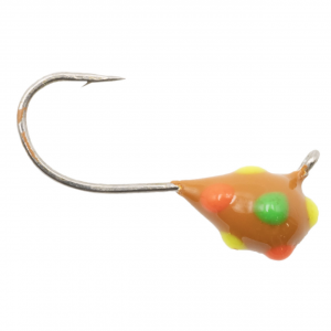 Image of Clam CPT Confetti Drop XL Jig | Brown Multi-Color Glow Dot; 1/16 oz.