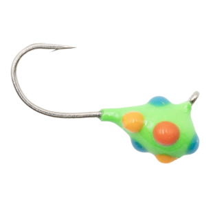 Image of Clam CPT Confetti Drop XL Jig | Green Multi-Color Glow Dot; 1/16 oz.