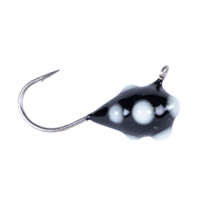 Image of Clam CPT Confetti Drop Jig | Black/White Glow Dot; 1/16 oz.