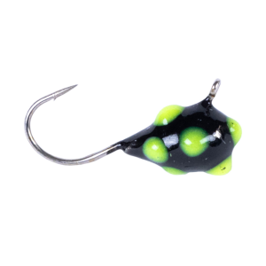 Image of Clam CPT Confetti Drop Jig | Black/Chart Glow Dot; 1/16 oz.
