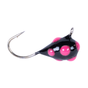 Image of Clam CPT Confetti Drop Jig | Black/Pink Glow Dot; 1/16 oz.