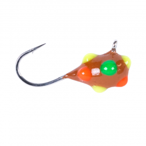 Image of Clam CPT Confetti Drop Jig | Brown Multi-Color Glow Dot; 1/16 oz.