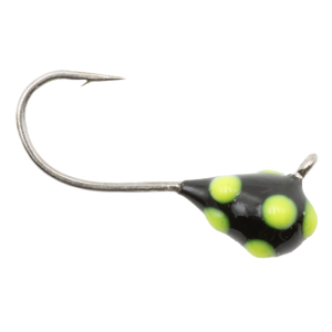 Image of Clam CPT Confetti Drop XL Jig | Black/Chart Glow Dot; 1/32 oz.
