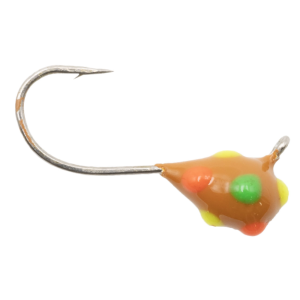 Image of Clam CPT Confetti Drop XL Jig | Brown Multi-Color Glow Dot; 1/32 oz.