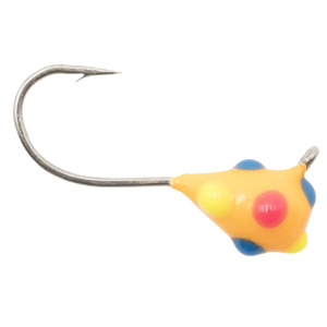 Image of Clam CPT Confetti Drop XL Jig | Orange Multi-Color Glow Dot; 1/64 oz.