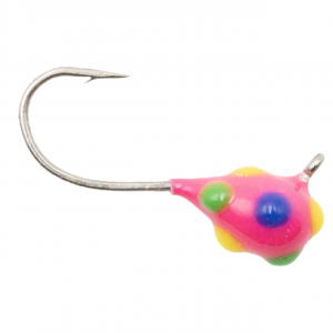 Image of Clam CPT Confetti Drop XL Jig | Pink Multi-Color Glow Dot; 1/64 oz.
