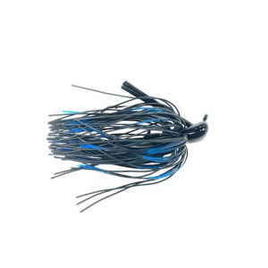 Image of Greenfish Tackle Little Rubber Jig | Black/Blue; 3/8 oz.