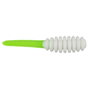 Image of Snacky Lures Slab Snack Soft Bait | White-Chartreuse; 1 1/2 in.