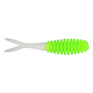 Image of Snacky Lures Fork Tail Soft Bait | Chartreuse-White; 1 1/2 in.