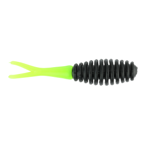 Image of Snacky Lures Fork Tail Soft Bait | Black-Chartreuse; 1 1/2 in.