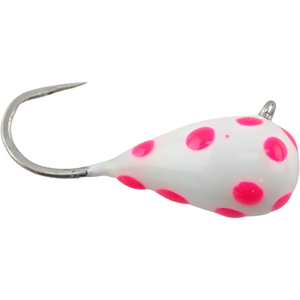 Image of Widow Maker Lures Mega Dropper Jig | White/Pink Polka Dots Glow