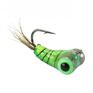 Image of Widow Maker Lures Tungsten Fly Glow Ice Jig | Glow Green; 14