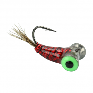 Image of Widow Maker Lures Tungsten Fly Glow Ice Jig | Glow Red; 14