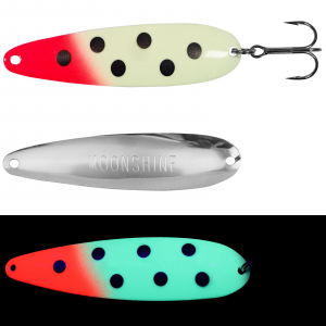 Image of Moonshine Lures Trolling Spoon | Glow Bloody Nose; 5 in.