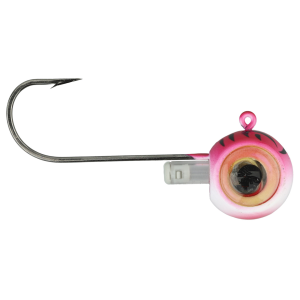 Image of Fish Daddy GloEye Jig | Pink Glow Tiger; 1/8 oz.