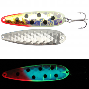 Image of Moonshine Lures RV Series Trolling Spoon | Glow Bloody Nose; 5 in.