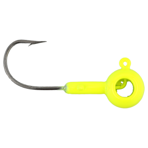 Image of Leland's Lures Crappie Magnet Eyehole Round Jig Head | Chartreuse; 1/4 oz.
