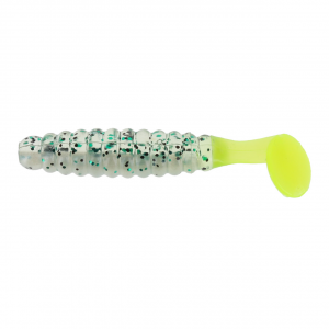 Image of Charlie Brewer's Crappie/Panfish Slider Grubs | Baby Bass-Chartreuse Tail; 1 1/2 in.