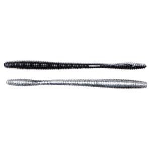 Image of LIVETARGET ICT Straight Tail Worm | Black / Silver; 5 1/2 in.
