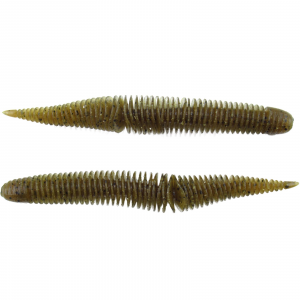 Image of Geecrack Bellows Stick Worm Soft Bait | Green Pumpkin; 4.8 in.