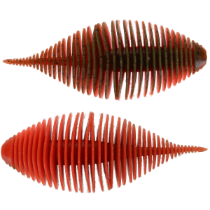 Image of Geecrack Bellows Gill Soft Bait | Green Pumpkin Bite Orange; 3.8 in.